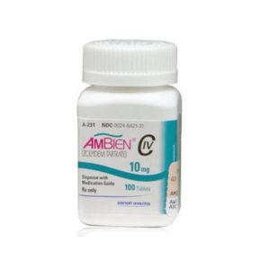 White pill of Ambien with brand name imprinted, used for treating insomnia and promoting sleep .ambien, insomnia treatment- sleep aid